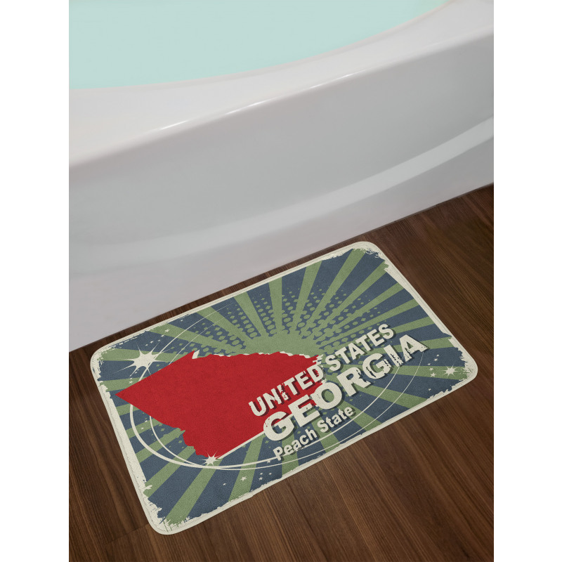 Grunge Wording Peach State Bath Mat