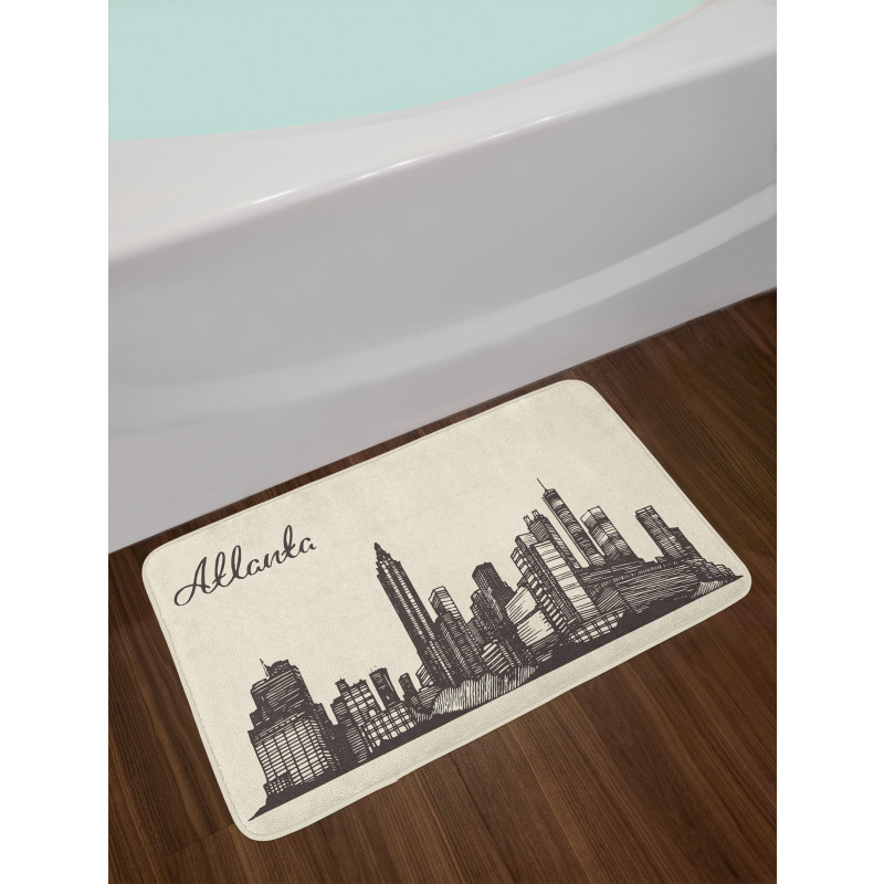 Grunge City Skyline Vintage Bath Mat