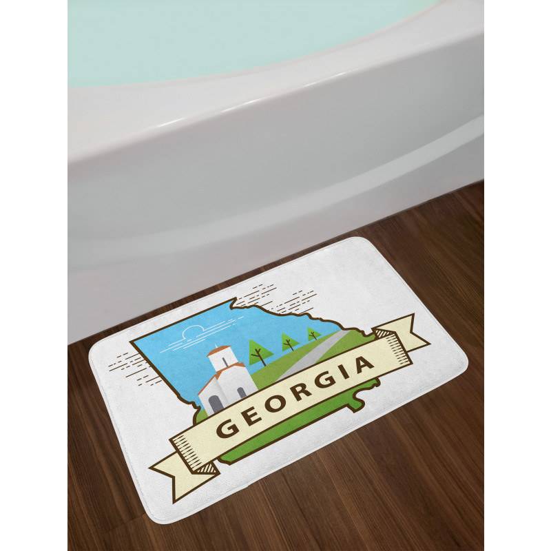 Digital Geometric Map Scene Bath Mat