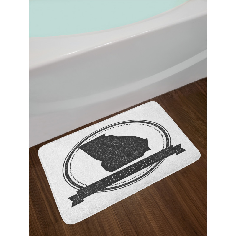 Monochrome Round Pattern Bath Mat