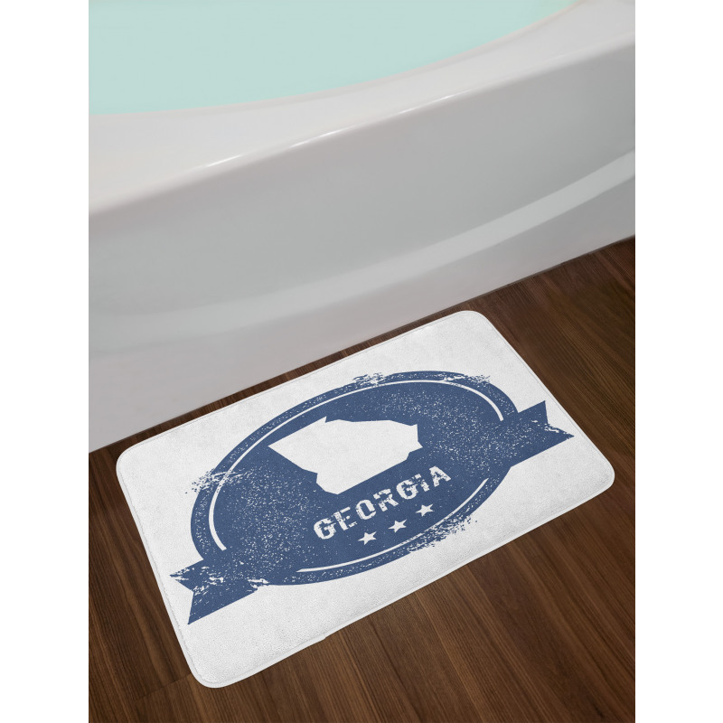 Grungy Map Silhouette Bath Mat