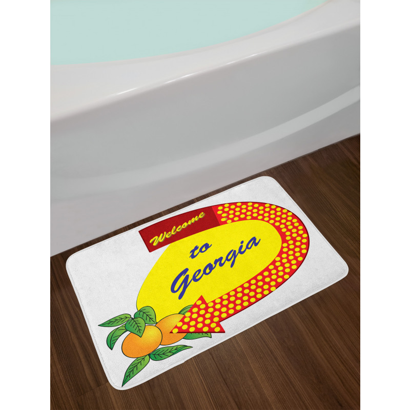 Symbolic Arrow and Peaches Bath Mat