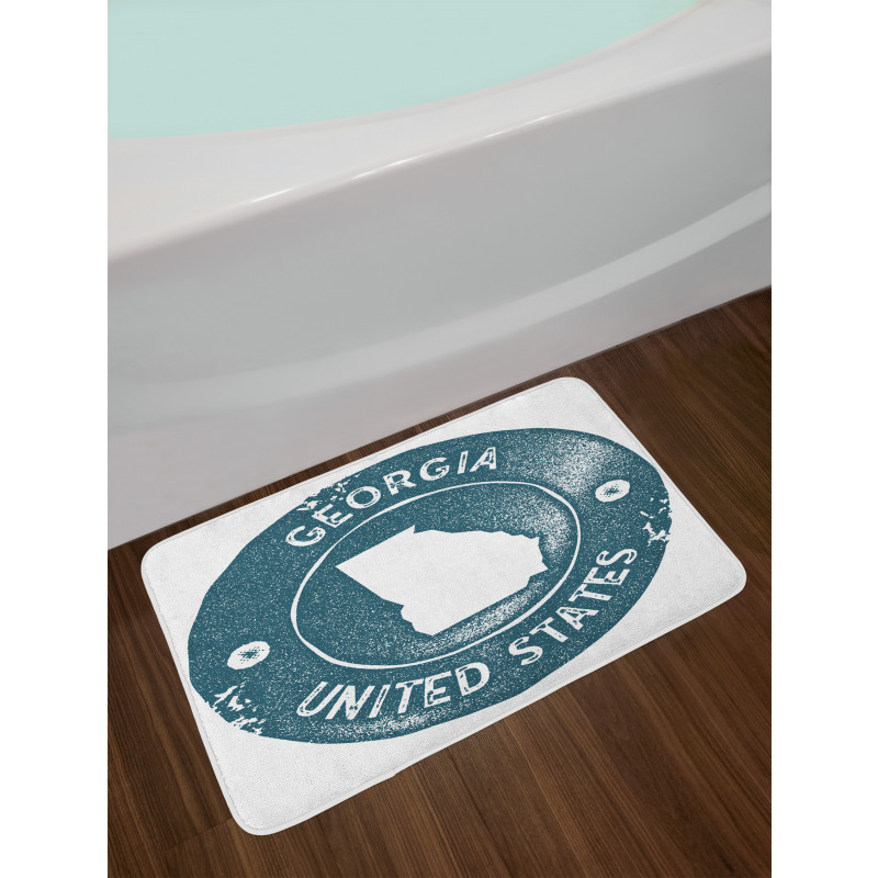 Map of Georgia Round Emblem Bath Mat