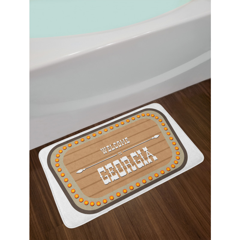 Vintage Wording on Sigh Bath Mat