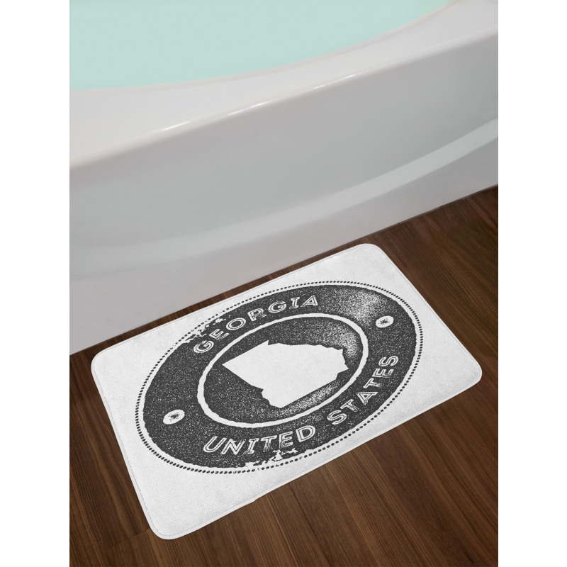 Dotted Map and Calligraphy Bath Mat