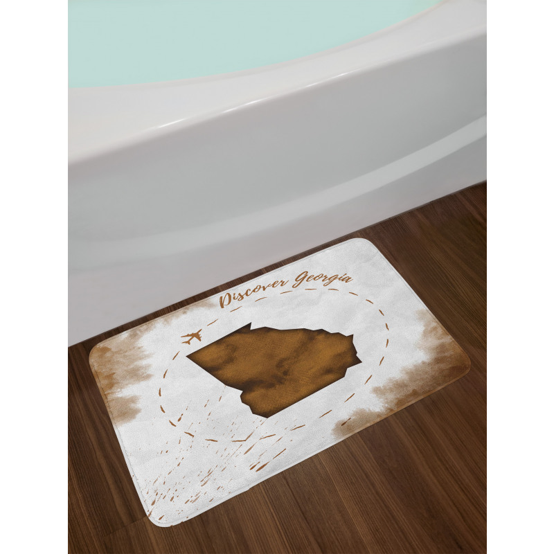 Grunge Airplane Circling Bath Mat