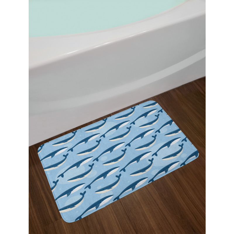 Cartoon Whale Nautical Bath Mat