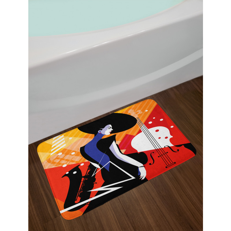 Modern Musical Jazz Bath Mat