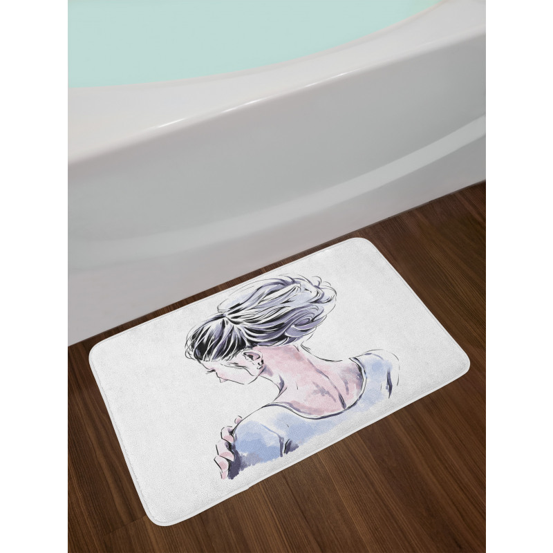 Messy Bun Bath Mat