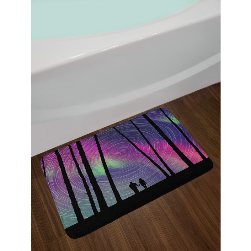 Cosmic Forest Scene Bath Mat