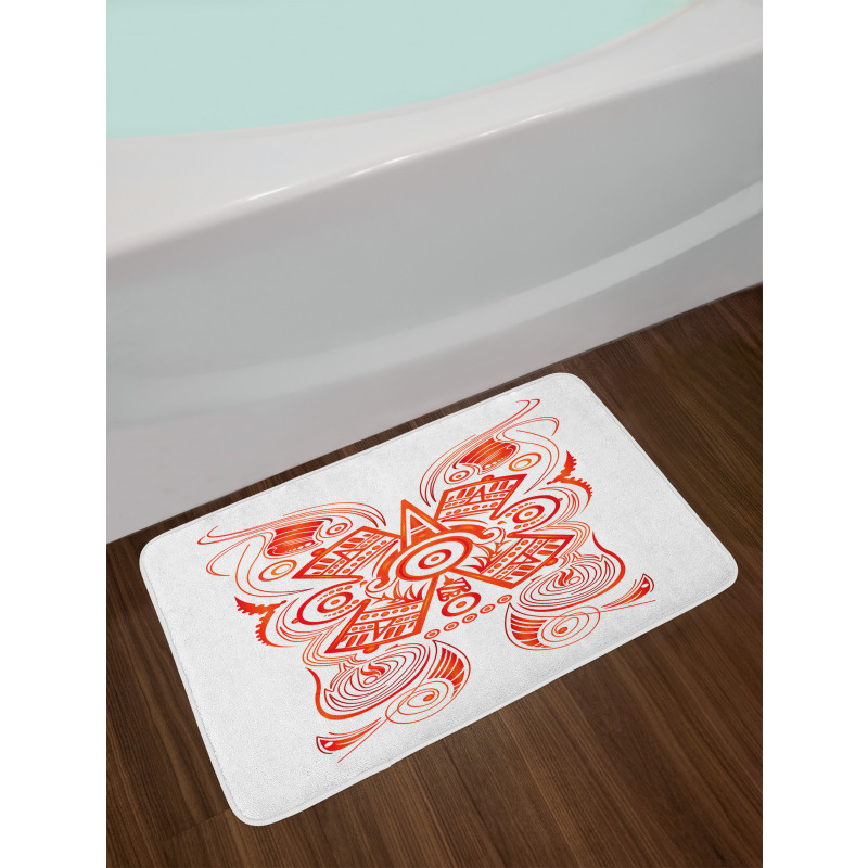 Mayan Aztec Symbolic Pattern Bath Mat