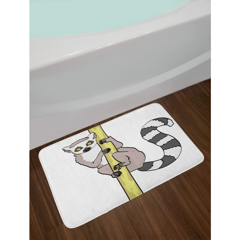 Tropical Ring Tailed Cartoon Bath Mat