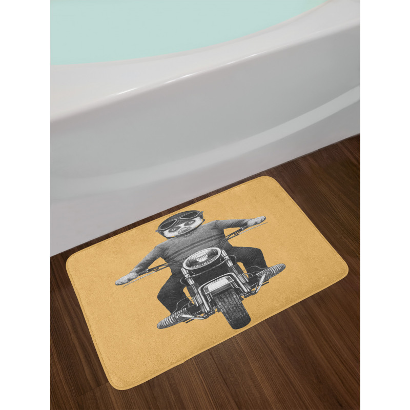 Tropical Monkey Scooter Art Bath Mat