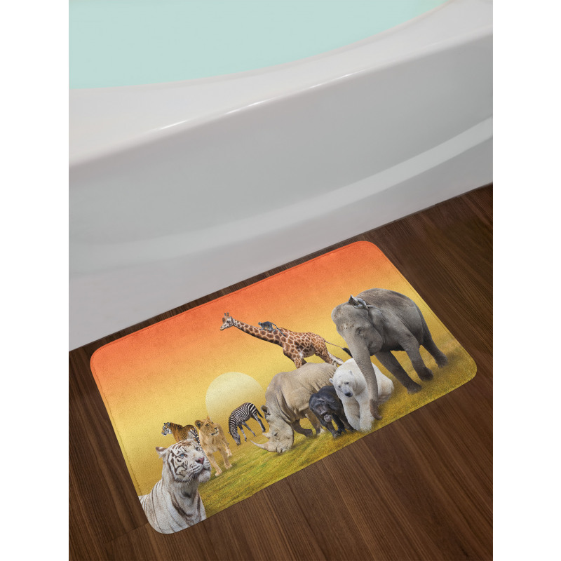 Wildlife Animals at Sunset Bath Mat