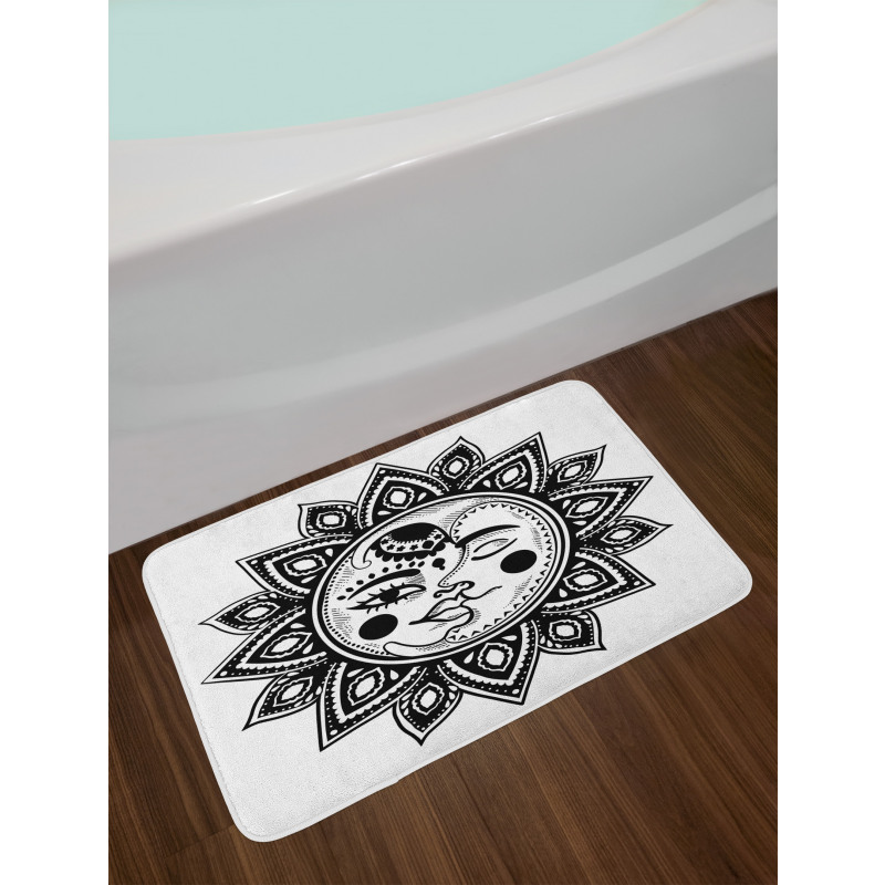 Astronomy Sun and Moon Bath Mat