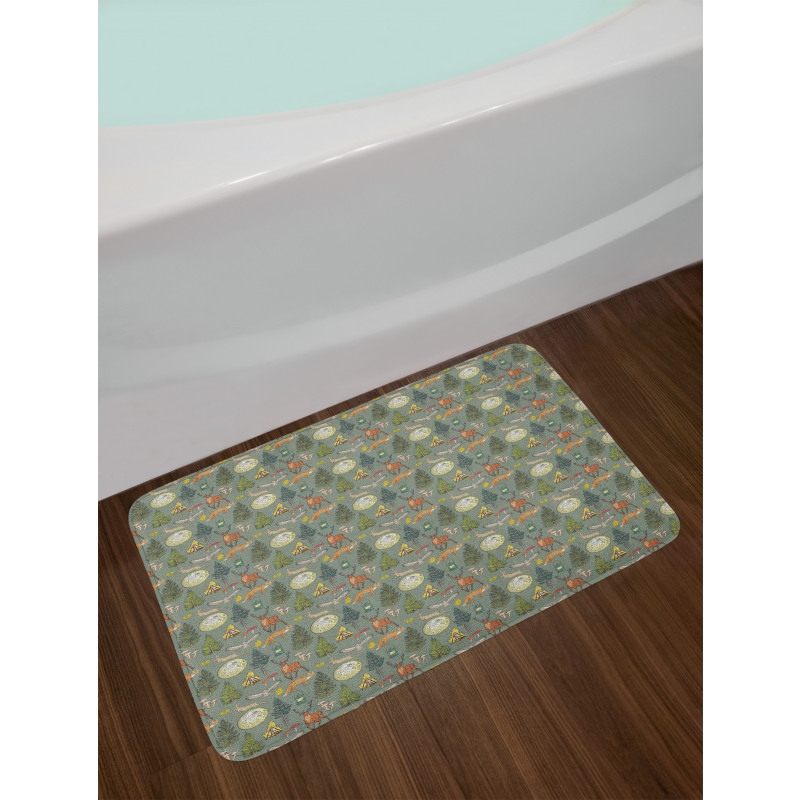 Night at Forest Trees Bath Mat