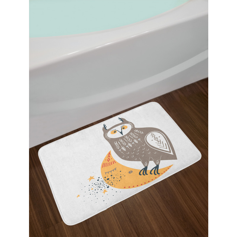 Wisdom Owl Crescent Bath Mat