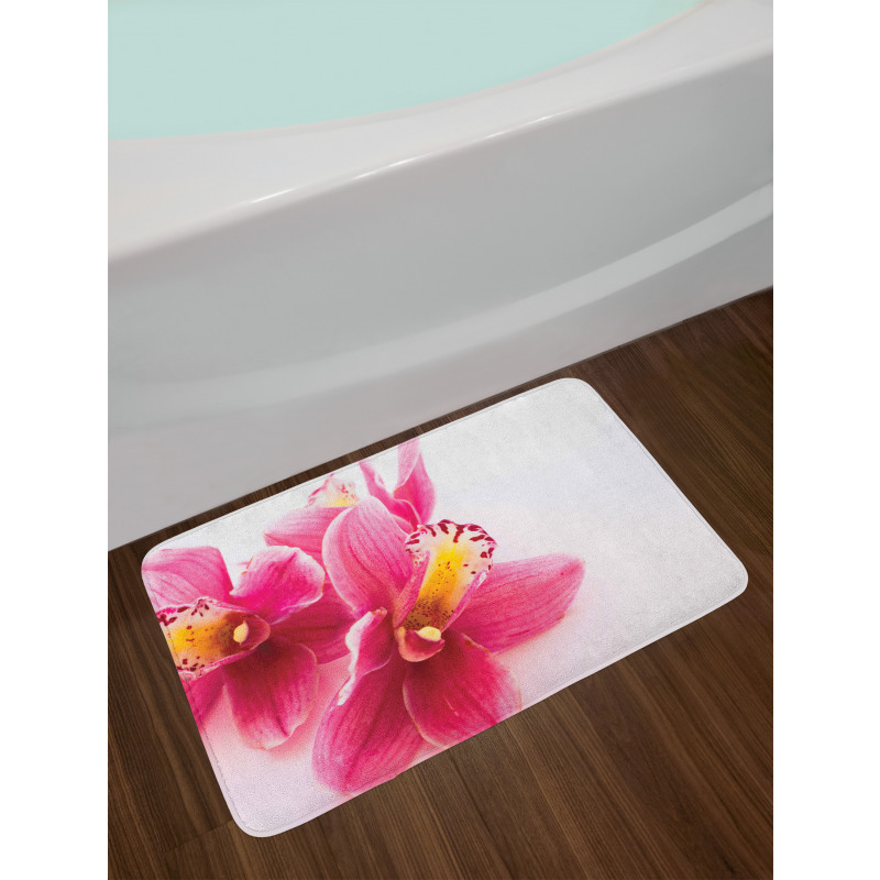 Close up Orchids View Bath Mat