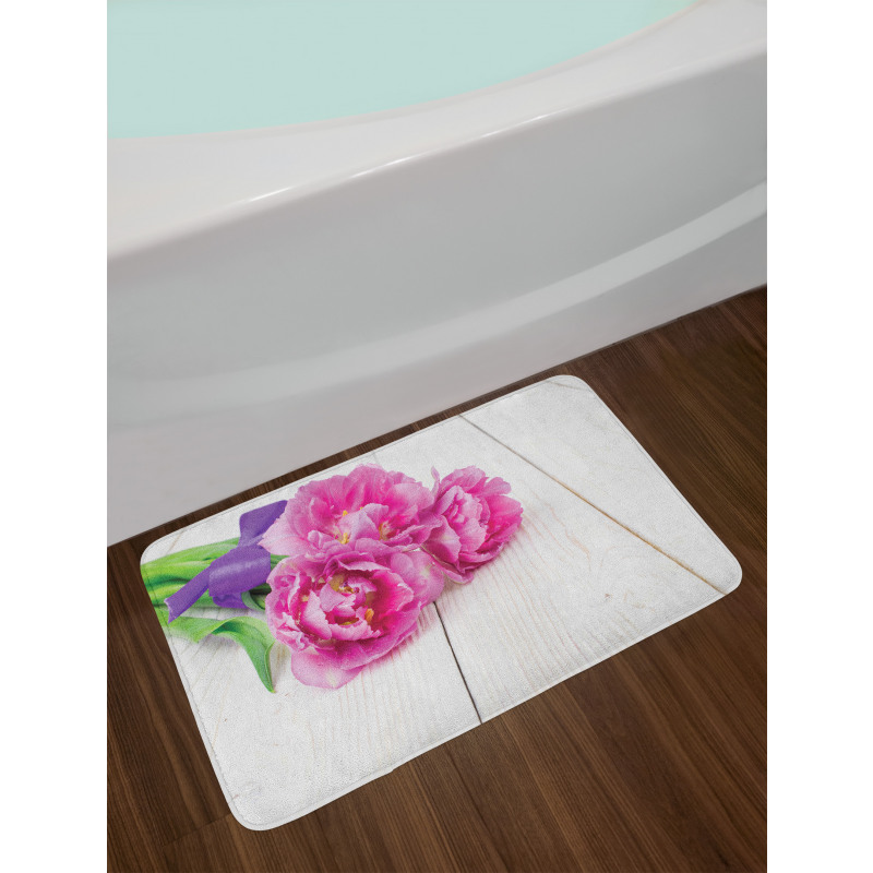 Tulips Tied with a Ribbon Bath Mat