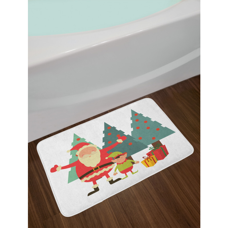 Santa Claus Little Man Presents Bath Mat