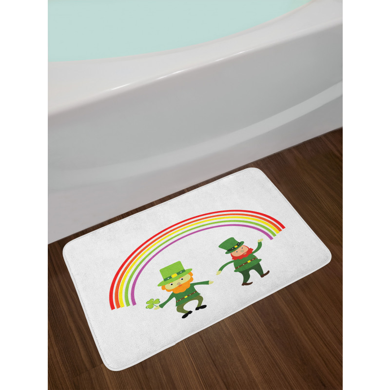 Leprechauns Under a Rainbow Bath Mat