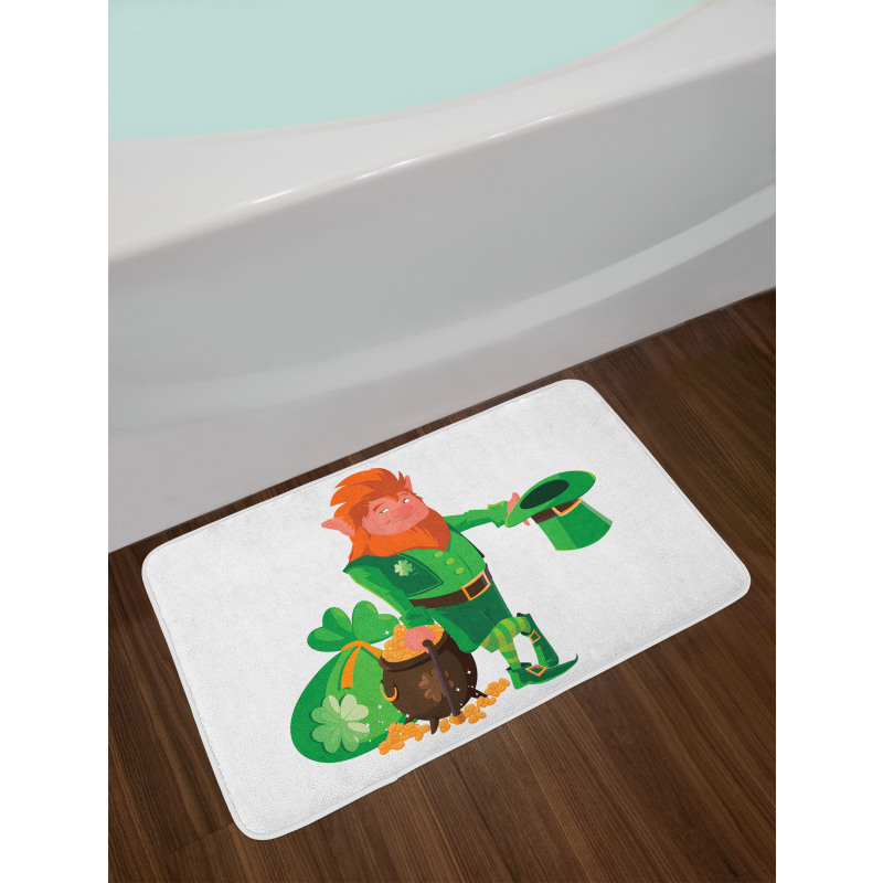 Happy St Patrick's Leprechaun Bath Mat