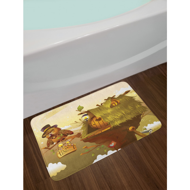 Nest of Magician Hat Owl Bath Mat