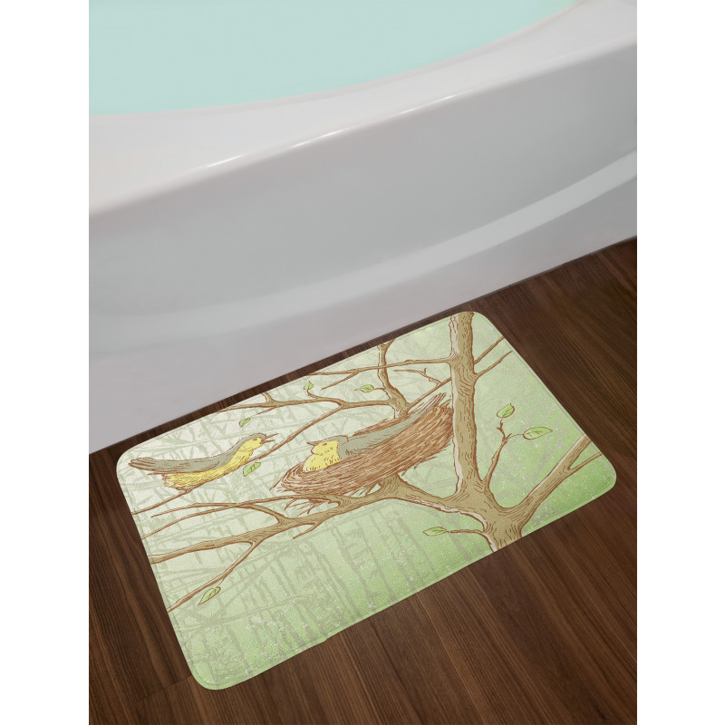 Tree Animals Spring Woods Bath Mat