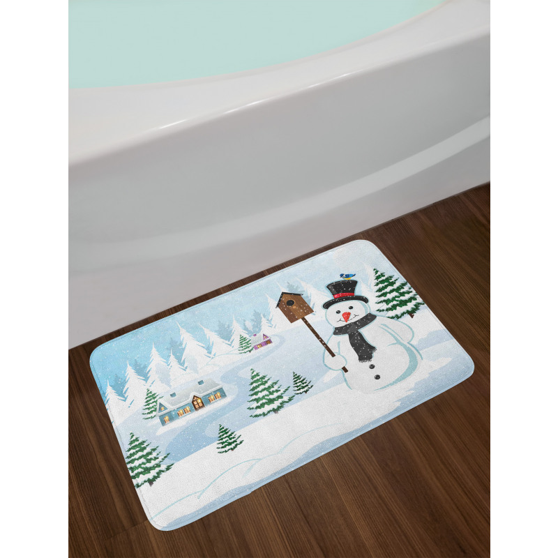 Frosty Holds Nest Graphic Bath Mat