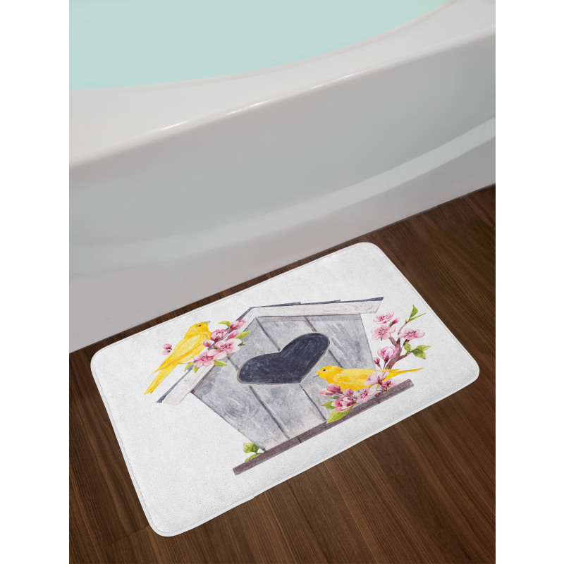 Heart Floral Nest Bath Mat