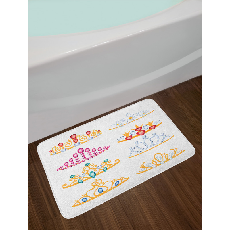 Golden Gemstones Tiaras Bath Mat