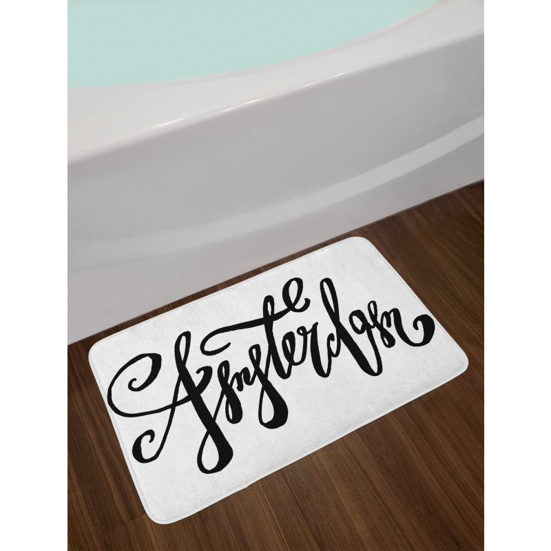 Cursive Modern Typography Bath Mat