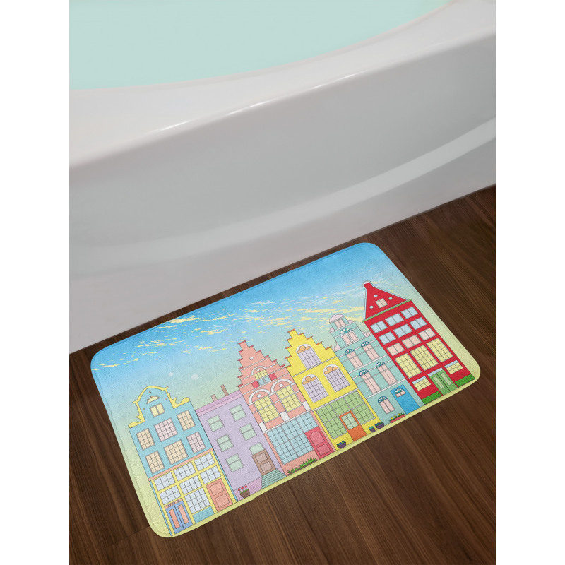 Vibrant Houses in Holland Bath Mat