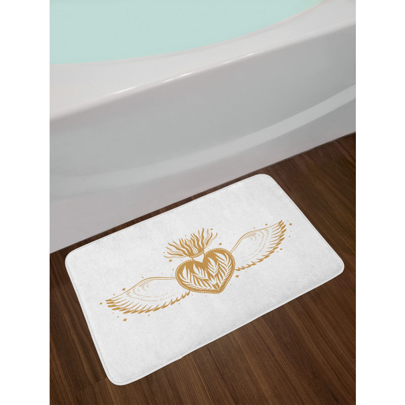 Winged Heart with Crown Bath Mat