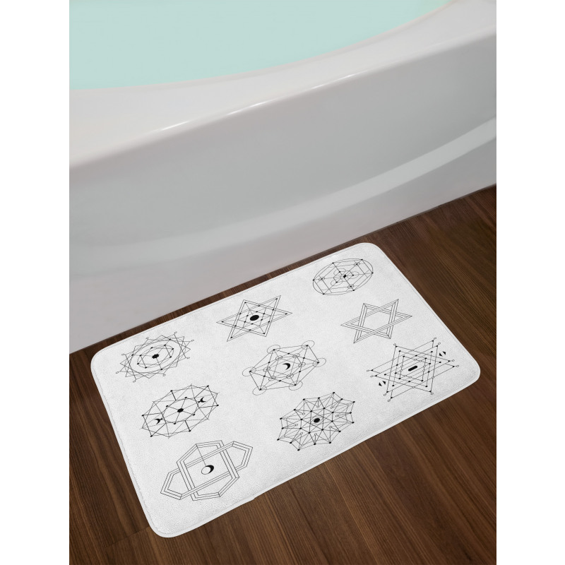 Line Shaped Geometry Bath Mat