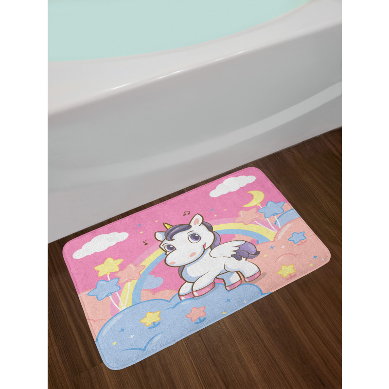 Rainbow Music Notes Bath Mat