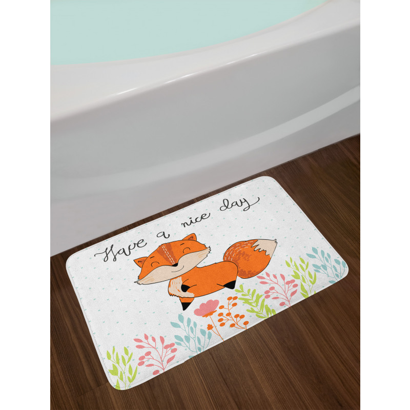 Have a Nice Day Wording Animal Bath Mat