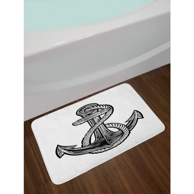 Monochrome Anchor Bath Mat