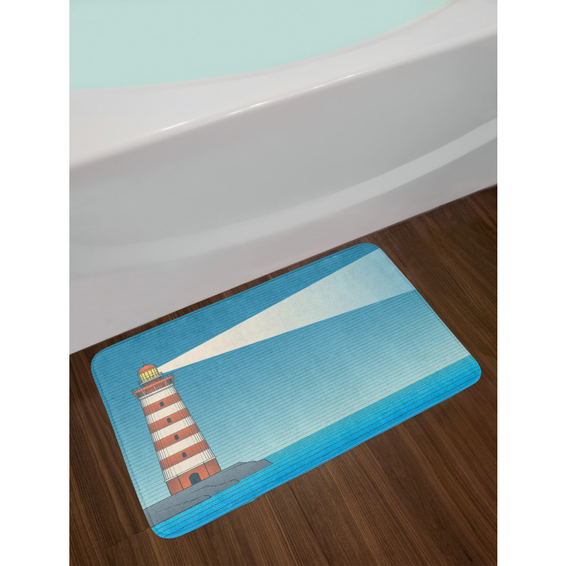 Lighthouse on Sea Bath Mat