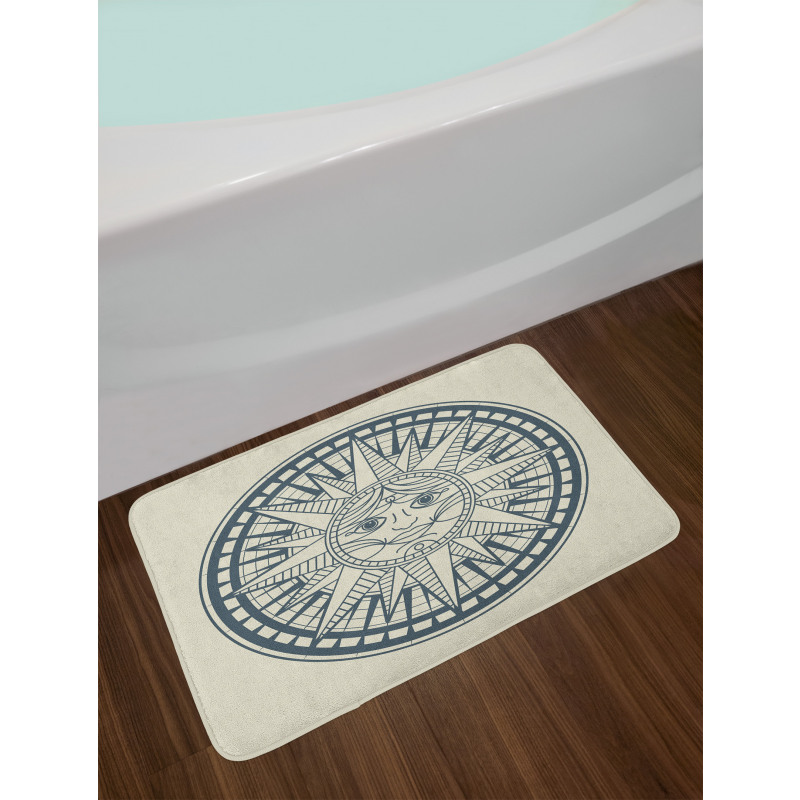 Retro Sun Compass Bath Mat