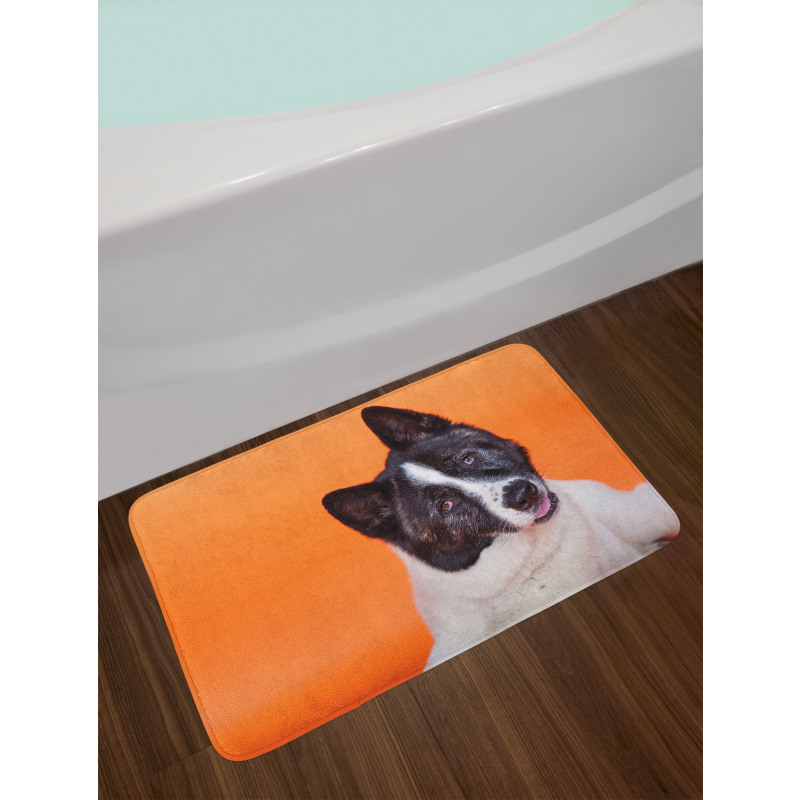 Akita on Orange Bath Mat