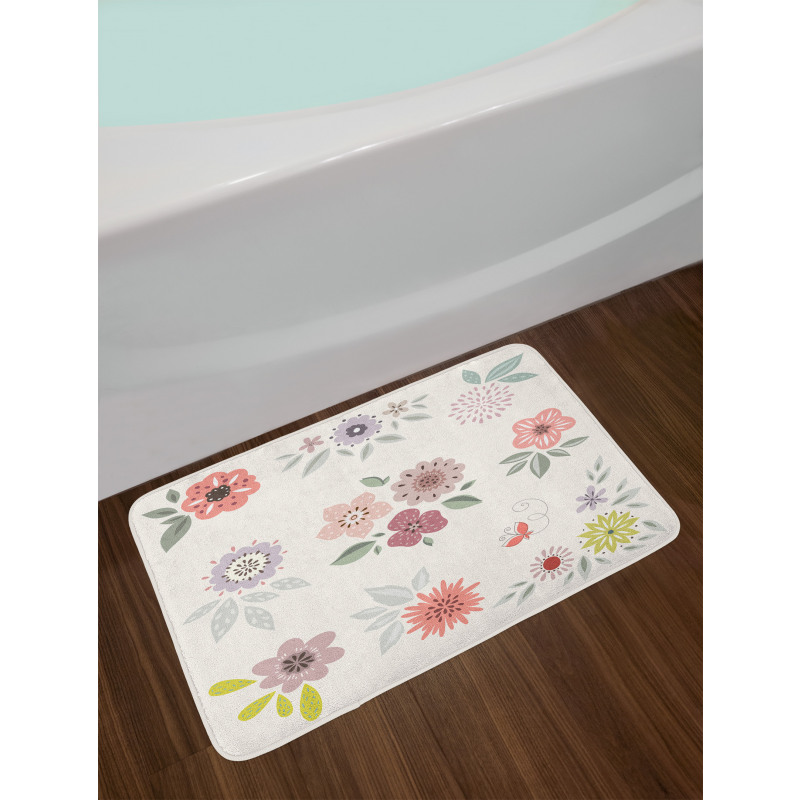 Continuous Flowers Bath Mat