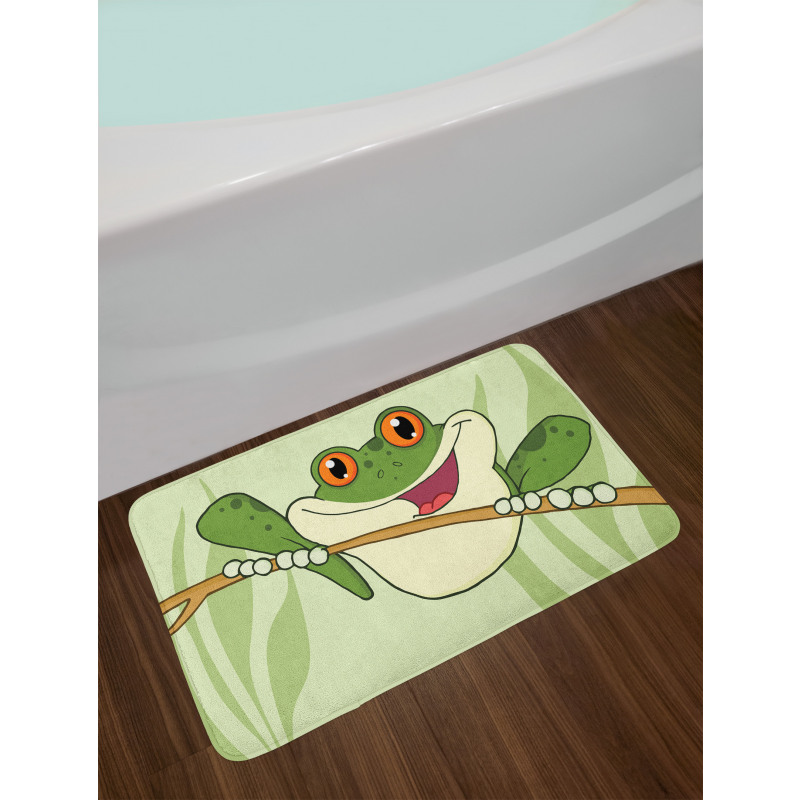 Happy Amphibian in Jungle Bath Mat