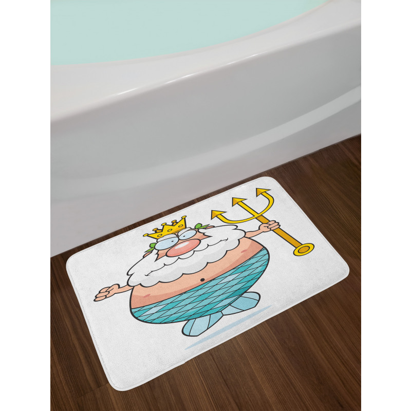 Funny Cartoon Angry King Bath Mat