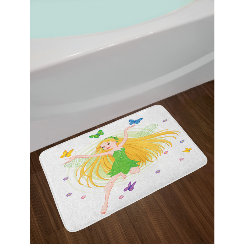 Spring Fairy Butterflies Bath Mat