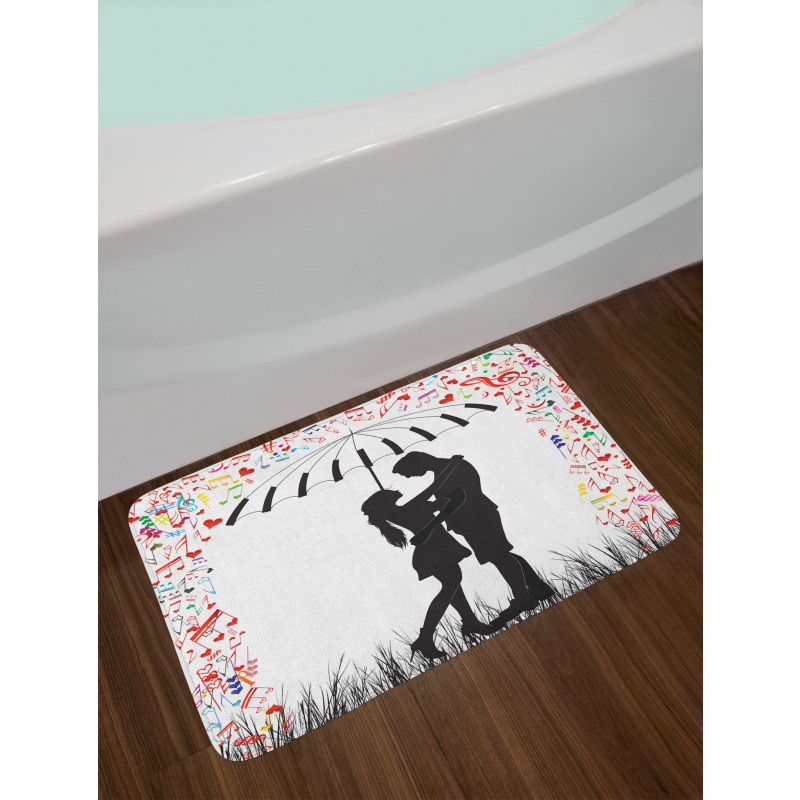 Young Romantic Couple Bath Mat