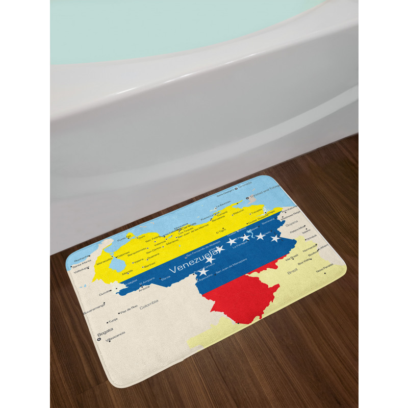 Colorful Detailed Map Bath Mat