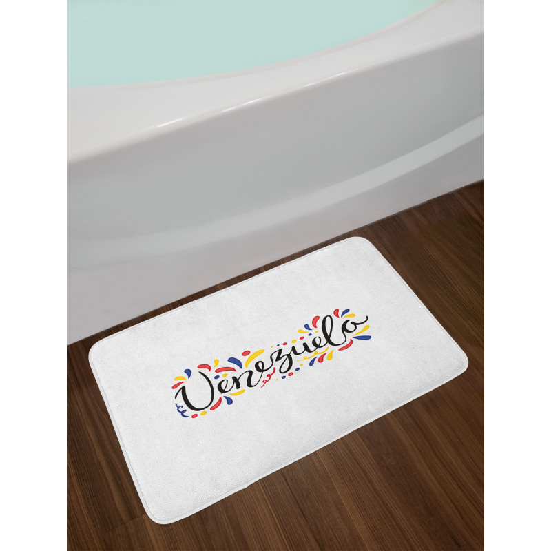 Colorful Cursive Wording Bath Mat