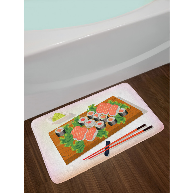 Plate of Tasty Food Bath Mat