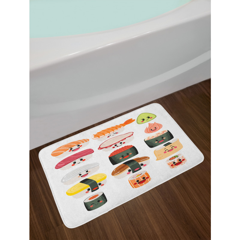 Funny Cartoon Sushi Bath Mat